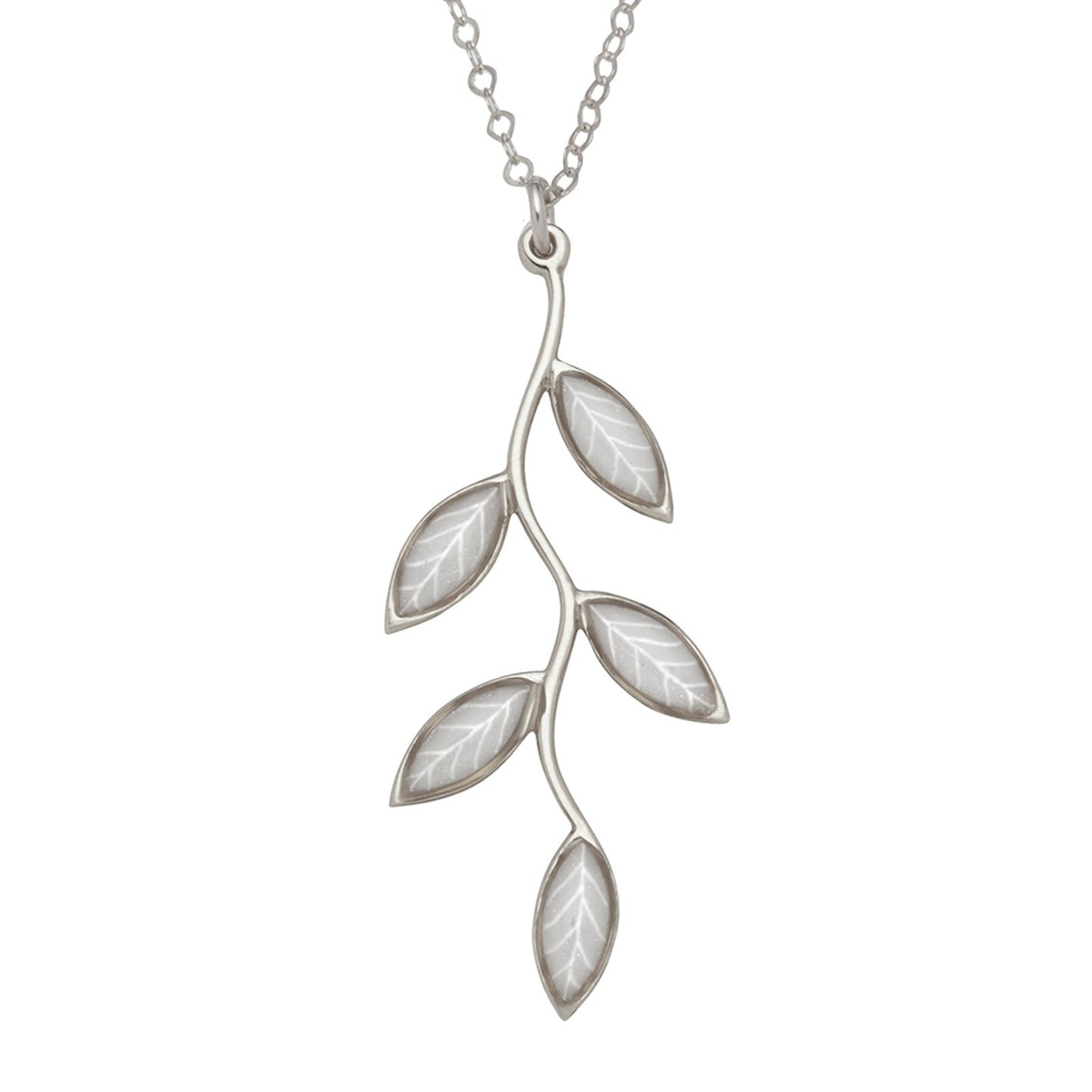 925 Sterling Silver Olive Leaf Necklace Pendant